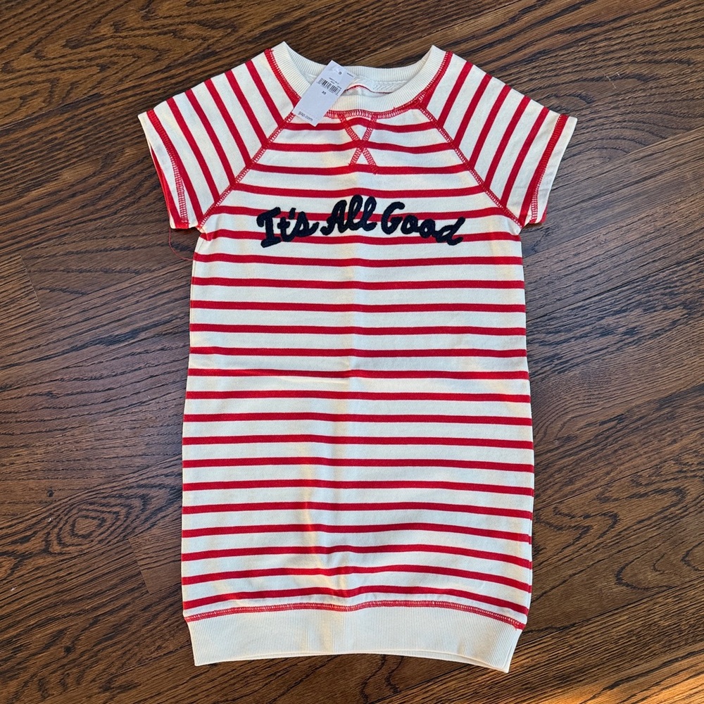 GAP Red and White Striped Kids Casual Dress